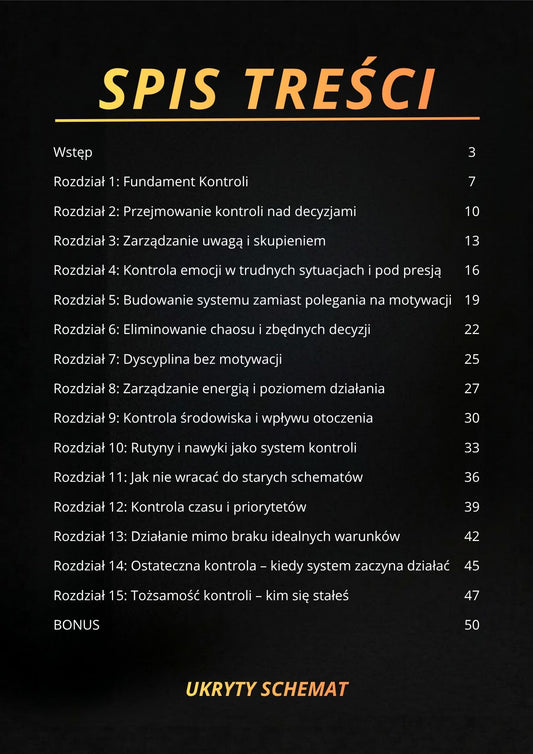 System Kontroli Jak przejąć kontrolę nad swoim życiem i otoczeniem